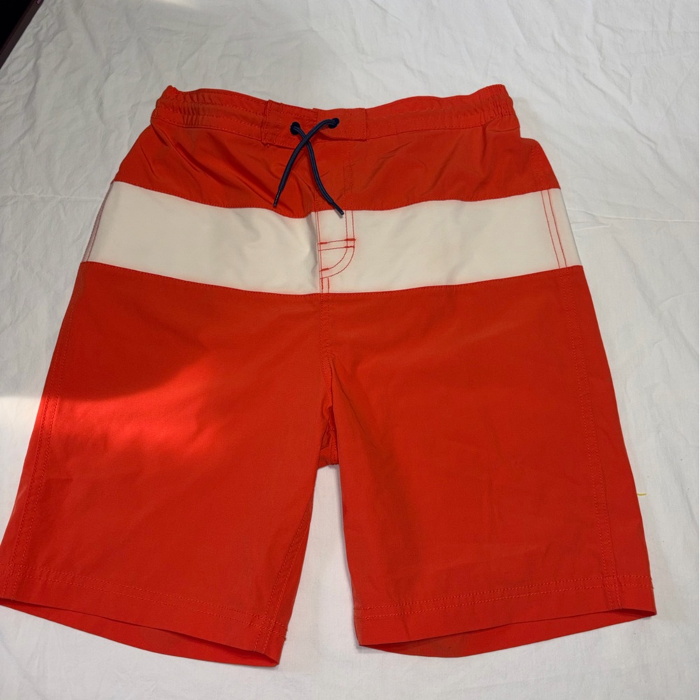 Old Navy Men's Red and White Swim Board Shorts